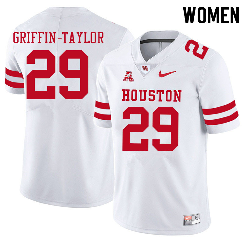 Women #29 Demarcus Griffin-Taylor Houston Cougars College Football Jerseys Sale-White